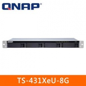 QNAP TS-431XeU-8G機架式(不含滑軌，3年保)網路儲存伺服器