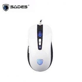 賽德斯SADES GUNBLADE 狼槍刀-白 RGB電競滑鼠
